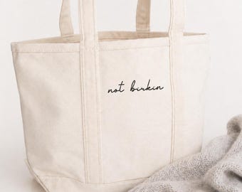 Custom Embroidered Tote Bag, Personalized Gift, Zipper Tote Bag, Bachelorette Party Bags, Teacher, Mom, Embroidery, Embroidered Travel Bag