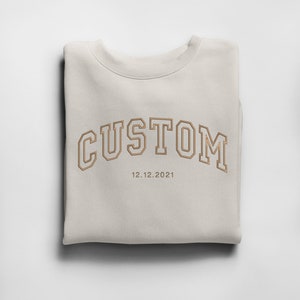 Custom Embroidered Varsity Crewneck - Embroidery Crewneck- Custom Embroidery - Personalized Sweatshirt - Embroidered Sweatshirt