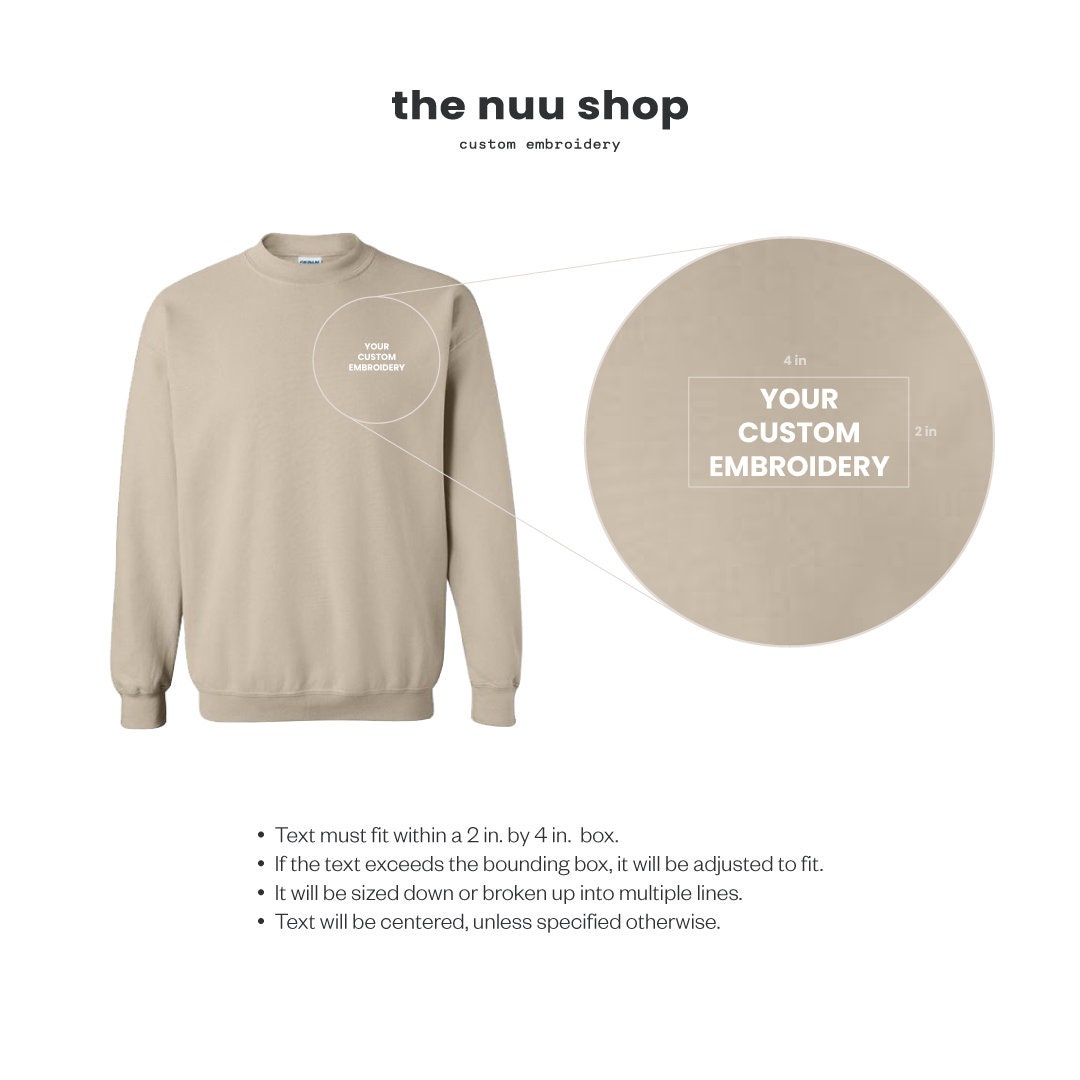 Custom Embroidered Sweatshirt - Left Pocket -embroidery
