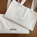 Custom Name Tote Bag With Flowers - Embroidery -Personalized Gift