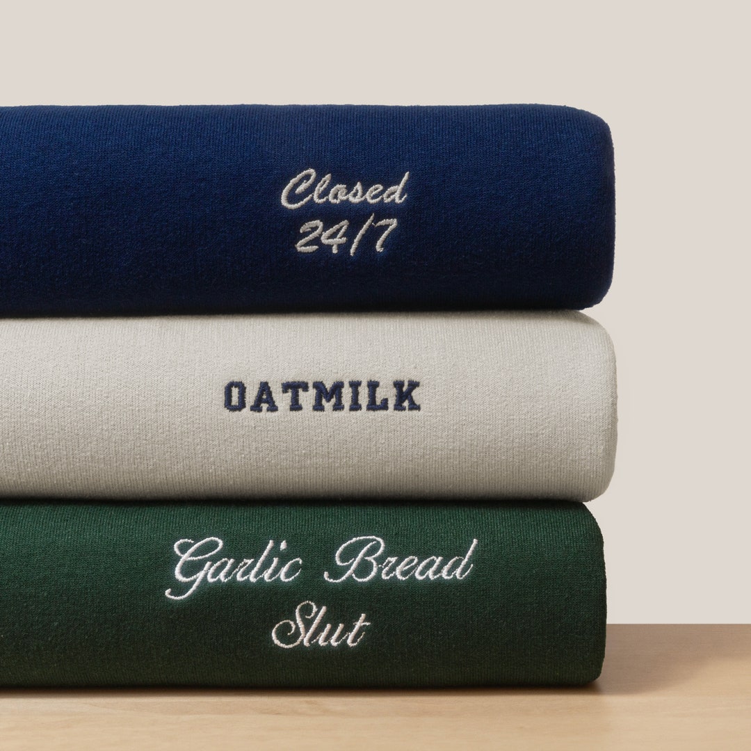 Letters Embroidery Pocket Loose Hooded Sweatshirt