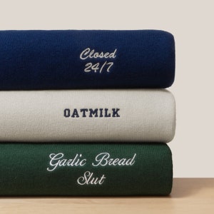 Custom Embroidered Sweatshirt - Left Pocket -Embroidery Sweater -Custom Text - Personalized Gift - Personalized Sweatshirt - Custom Logo