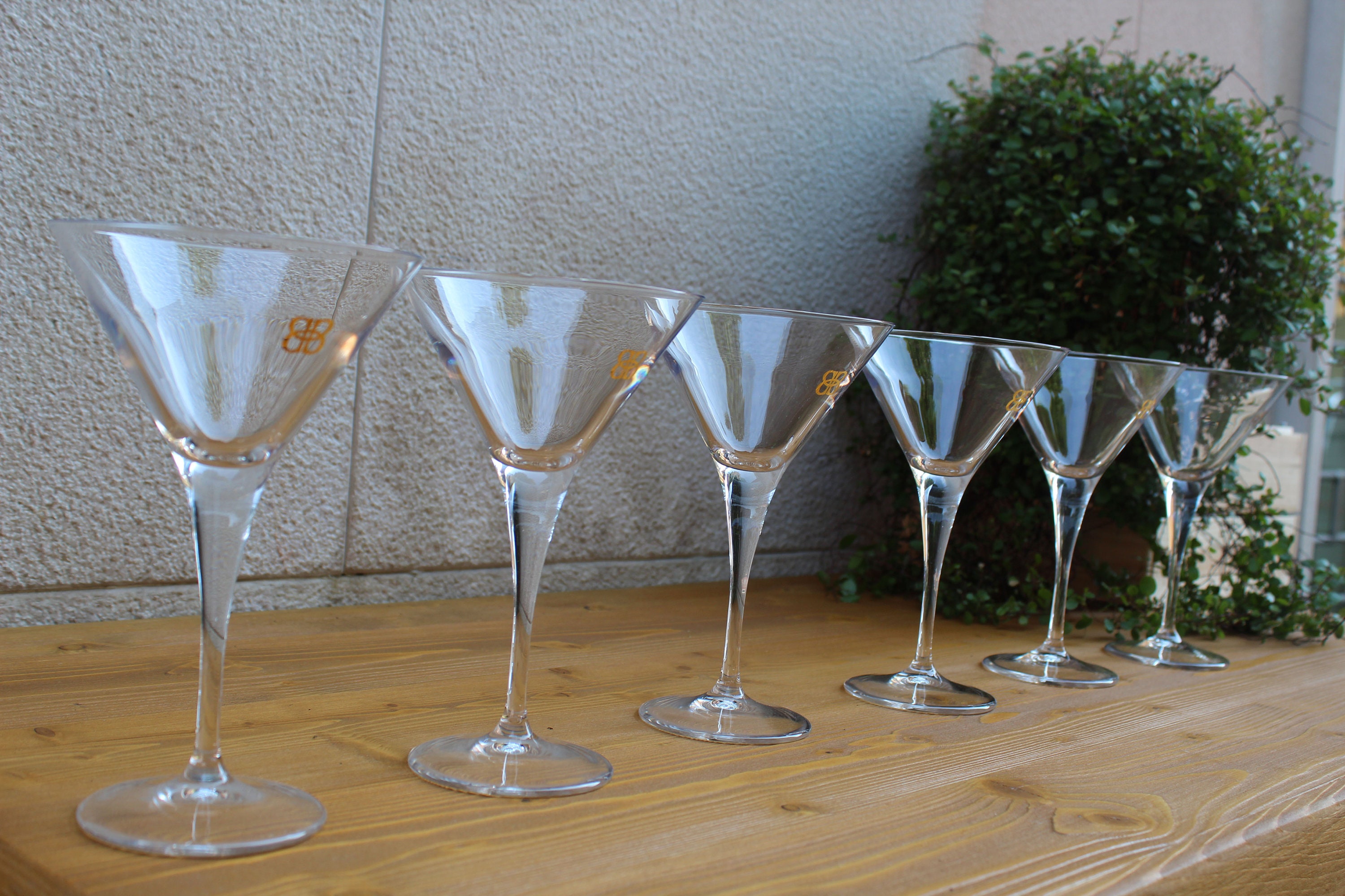 Vintage Italian Martini Glasses with Gold Writing 1970s Set Etsy