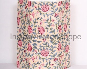 Floral Printed Dustbin, Office Room Trash Can, Hand Block Printed, Home Decorative Dustbin Card Board Trash Bin Garbage Basket, Eco Friendly