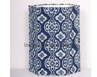 Room Dustbin Hand Made Printed Waste Bin Block Printed Card Board Trash Can Home Decorative Dust Bin Waste Bin study