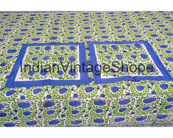 Indian Handmade Cotton Table Cover, Floral Hand Block Printed Cotton Tablecloth, Table Cover For Farmhouse Wedding Events Decorative Clothes