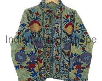 Traditional Suzani Embroidery TNT Jacket, Handmade Women's clothing, Gift For Her Unique Winter Wear, Bridesmaid Gift, Women Daily Wear Gift