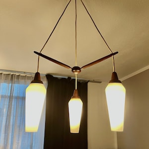 Teakhouten hanglamp van Temde