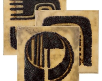 Large ceramic wall plaques from the 1970s (set)