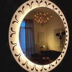 Illuminated mirror by Ernest Igl for Hillebrand