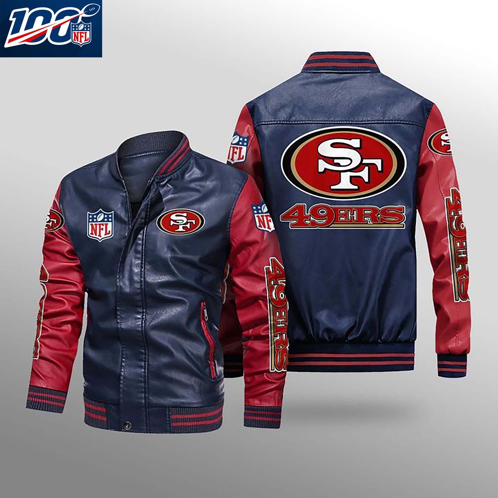 Super Bowl San Francisco 49ers NFL Leather Bomber Jacket | Etsy