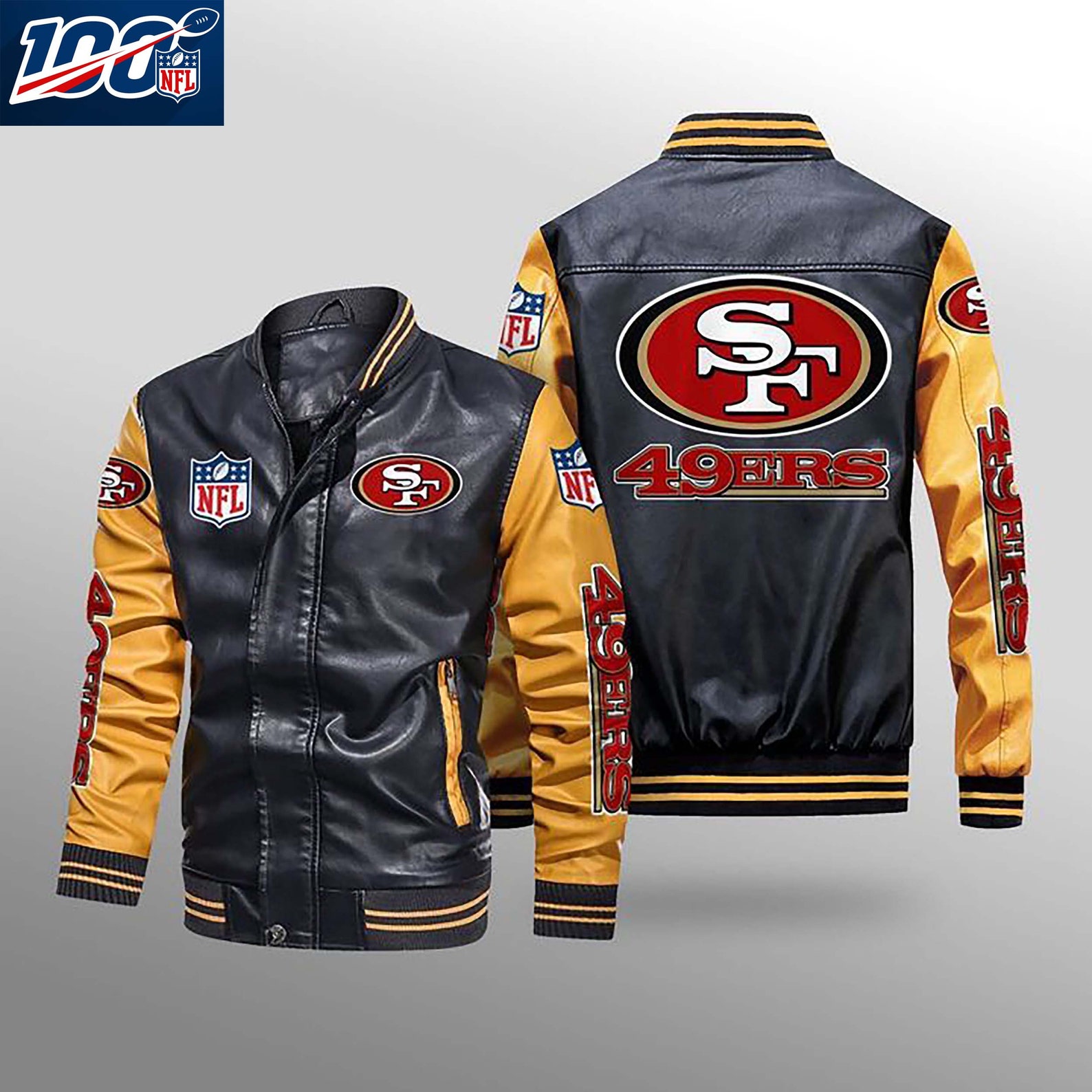 Super Bowl San Francisco 49ers NFL Leather Bomber Jacket | Etsy