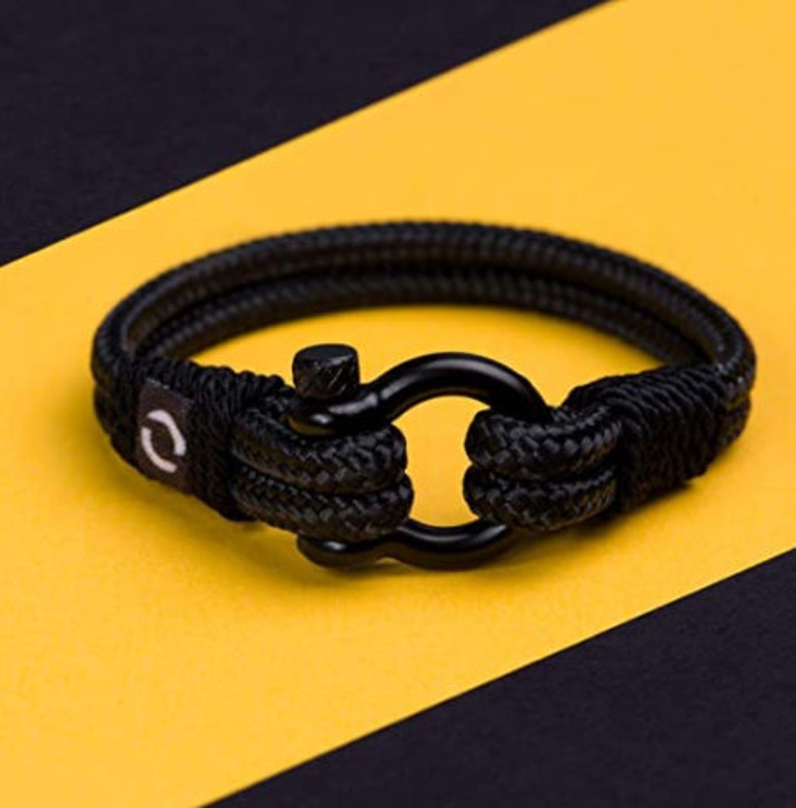 Men's Rope Bracelet Stainless Steel Black Durable and Etsy