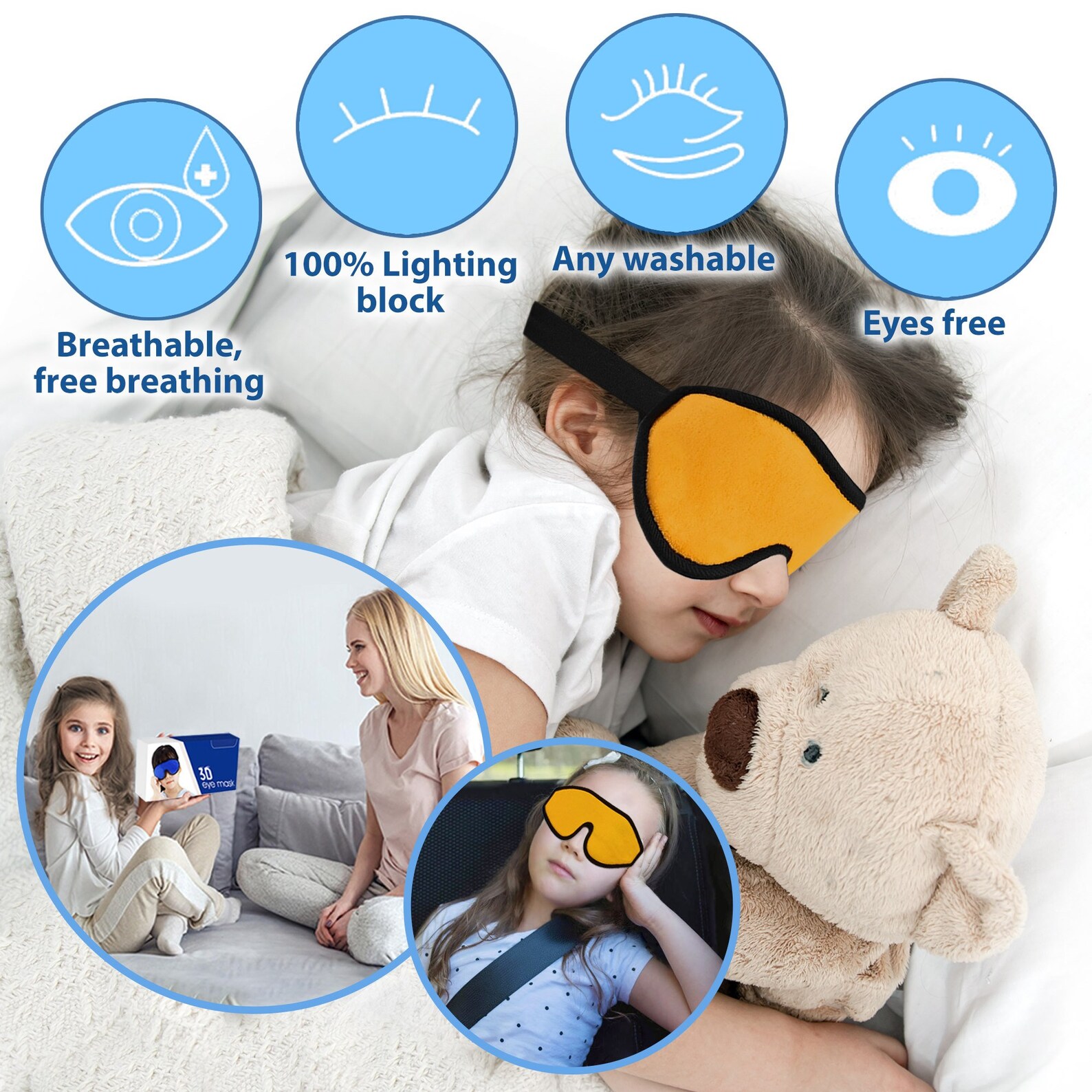 Sleep Mask for Kids Memory Foam 3D Contoured Eye Mask Block Etsy