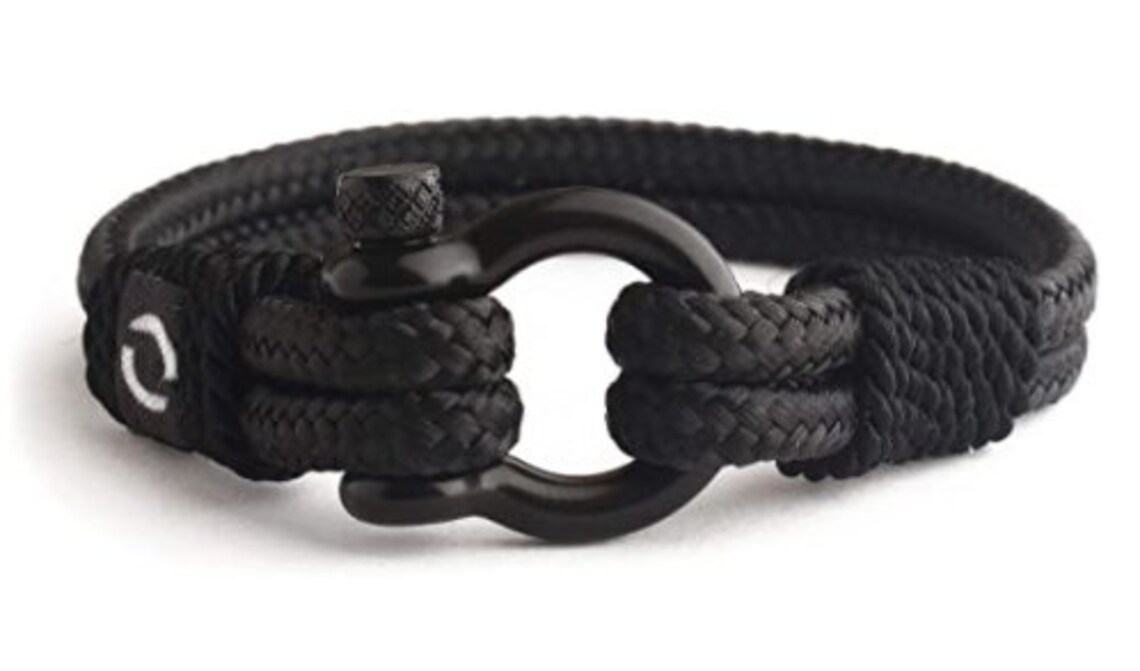 Men's Rope Bracelet Stainless Steel Black Durable and Etsy