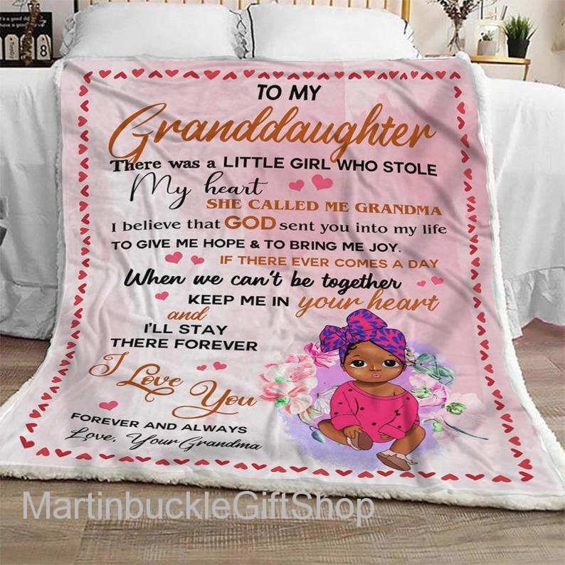 Personalized Black Granddaughter Blanket Black Grandma Gift Etsy