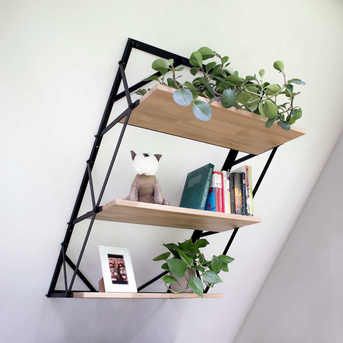 Shelves for slanted walls in attics loft style 3x70 cm Etsy