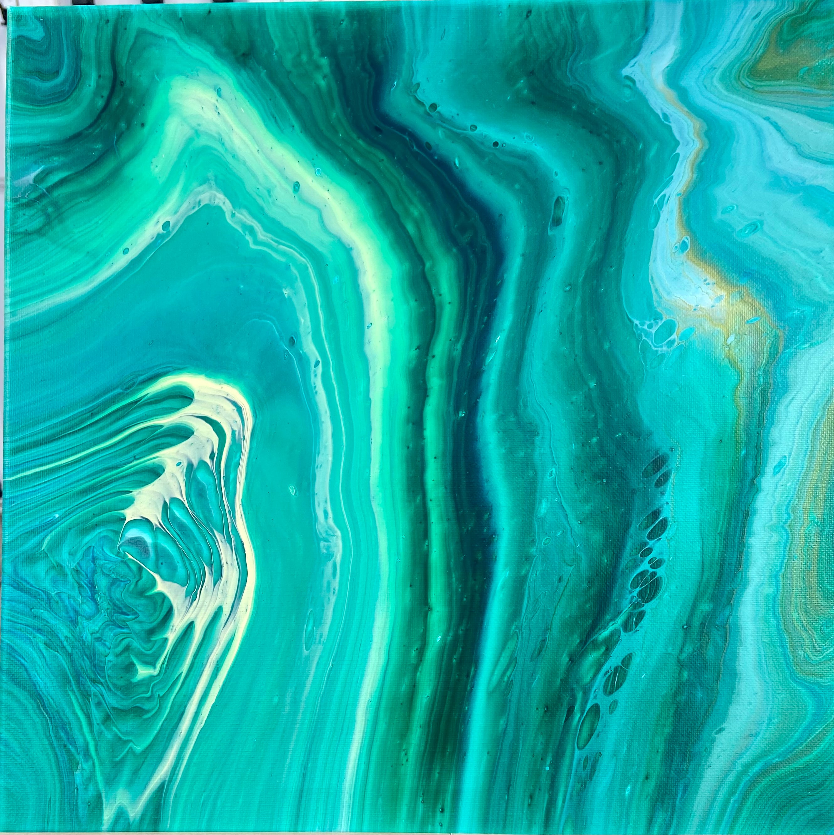 Acrylic Art seafoam by Kristen 14 X 14 Inch Canvas Etsy UK