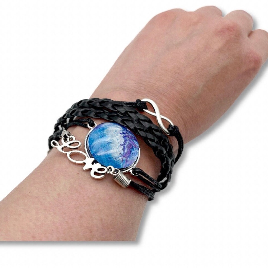 Acrylic Paint Skin Jewelry Leather Bracelet Etsy