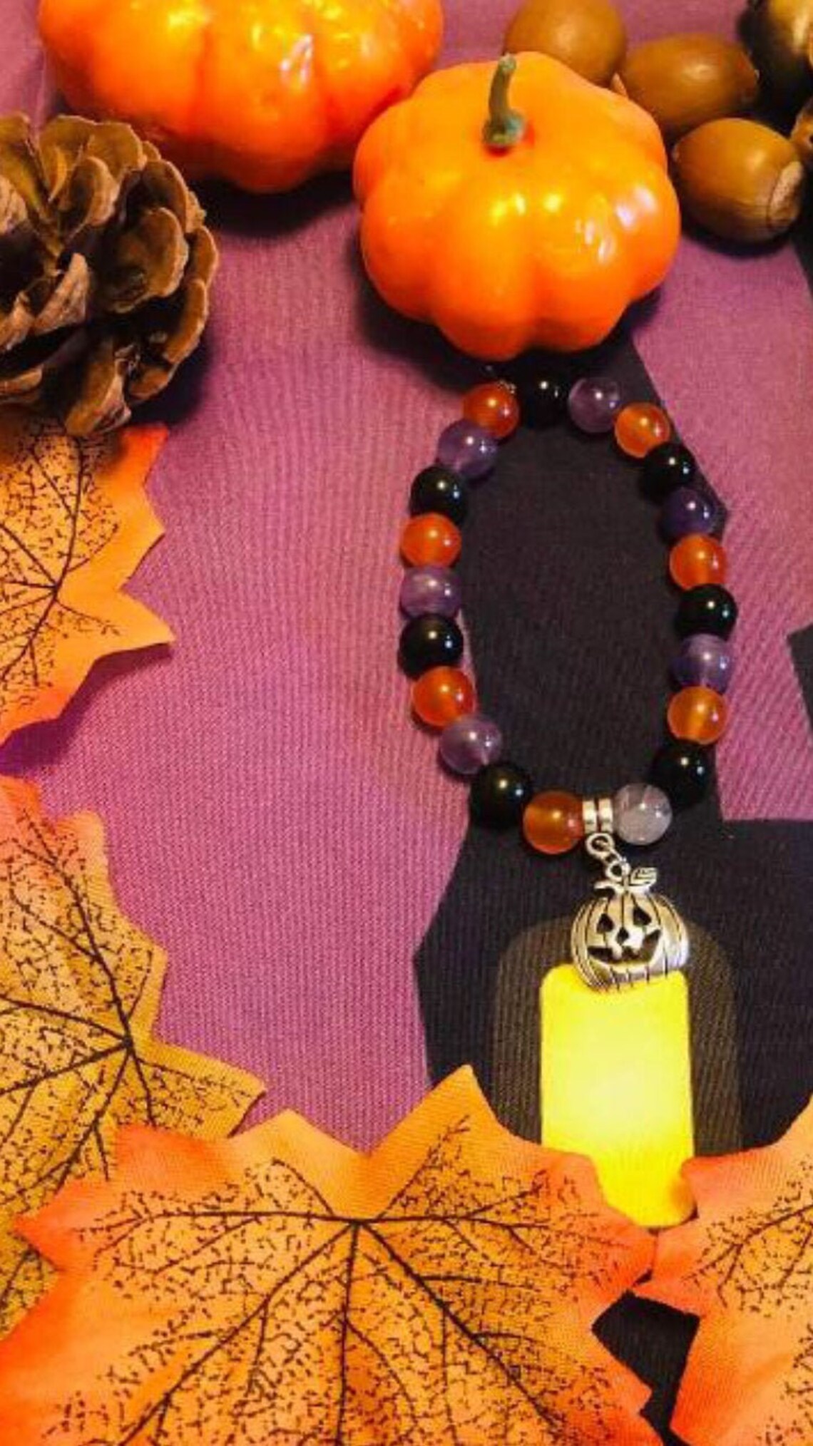 Halloween Natural Crystal Charm Bracelet with FREE GIFT Etsy