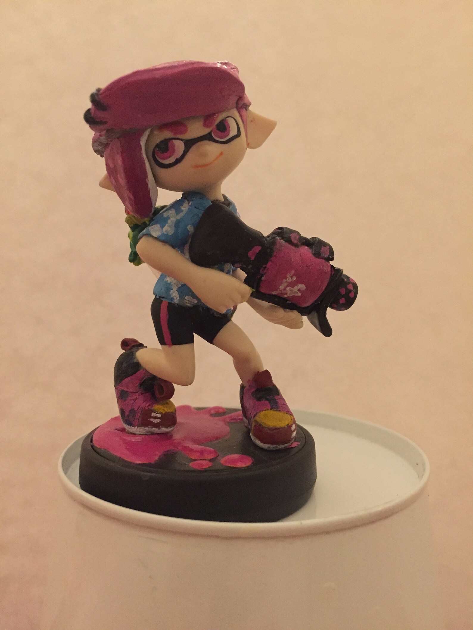 Splatoon Custom Pink Inkling Amiibo Etsy