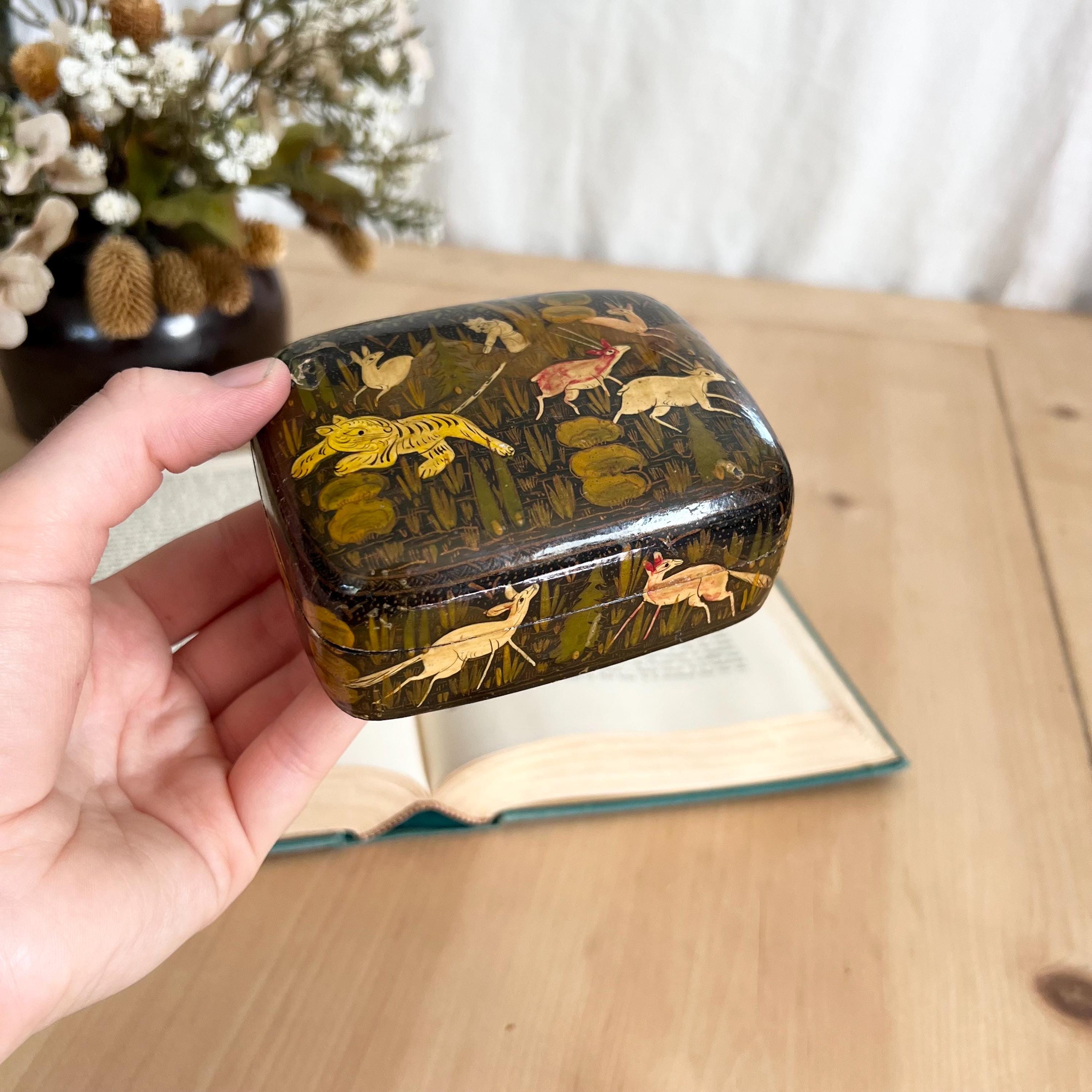 Kashmir Paper Mache Trinket Box - Etsy