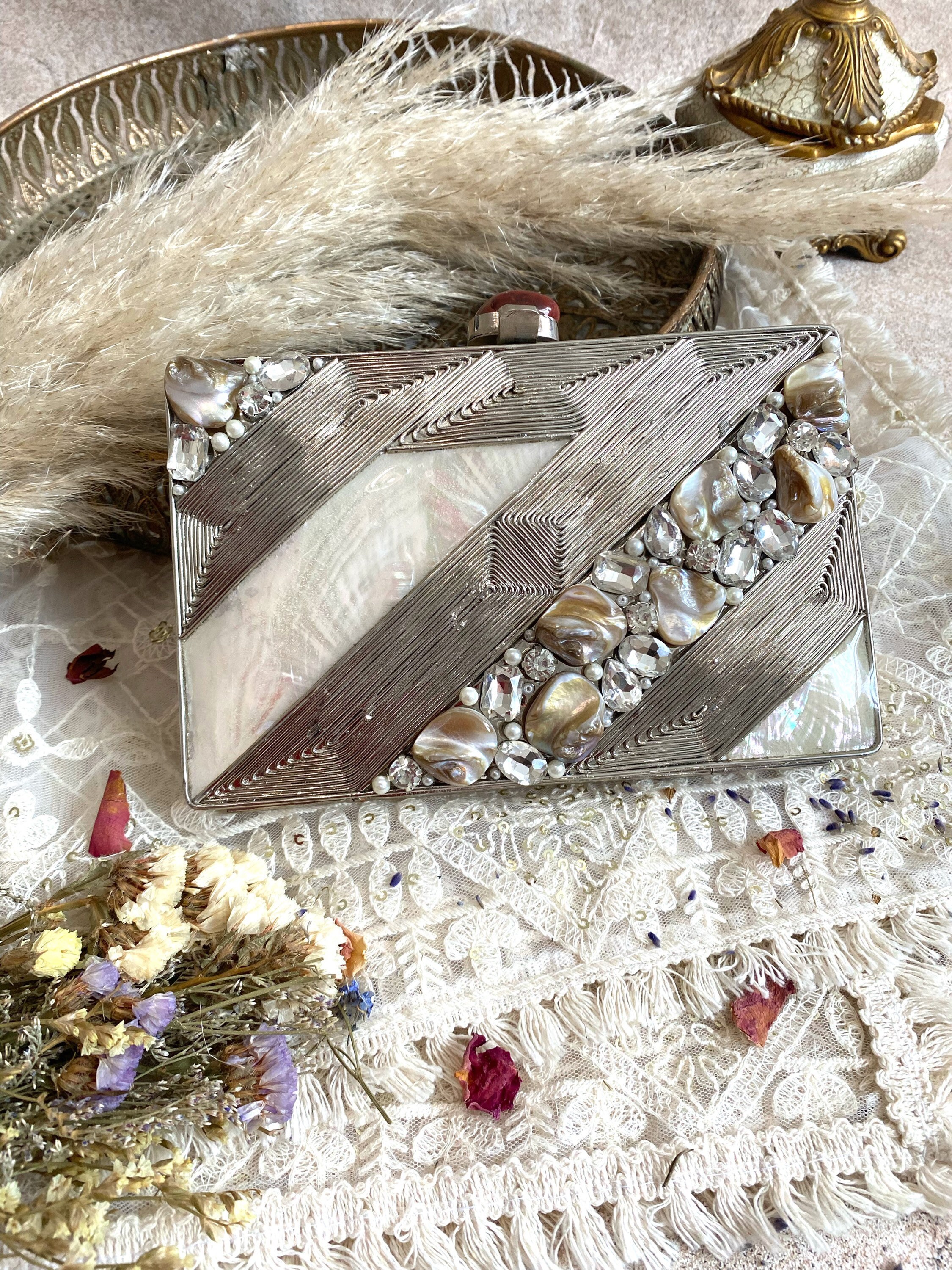 Buy Mother of Pearl Clutch venice,luxury Handmade Clutch,gift ,birthday