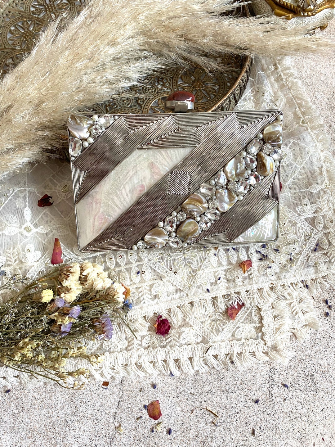 Buy Mother of Pearl Clutch venice,luxury Handmade Clutch,gift ,birthday