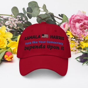Kamala Harris 2024 Election Dad Hat Democrat Embroidery Dad&#39;s Hat Vote Democrat Harris 2024 US Election Kamala Harris Hat Women&#39;s Justice LA