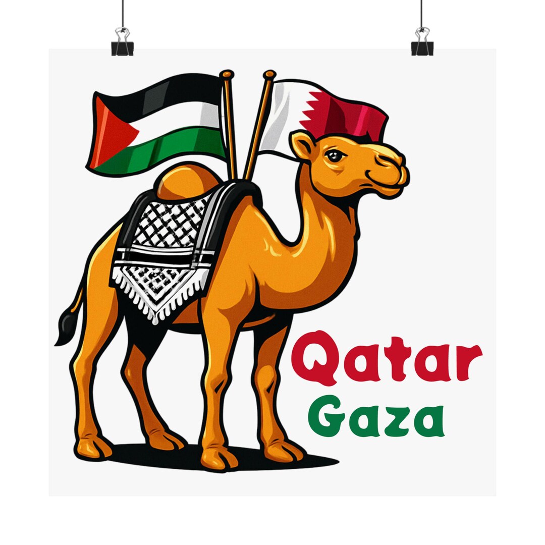 Solidarity With Gaza Camel Qatar Palestine Poster, Arab Islamic Wall ...