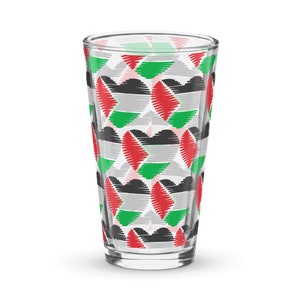 Free Palestine Shaker Pint Glas Freepalestine Sport Gaza Shaker Glass Istand