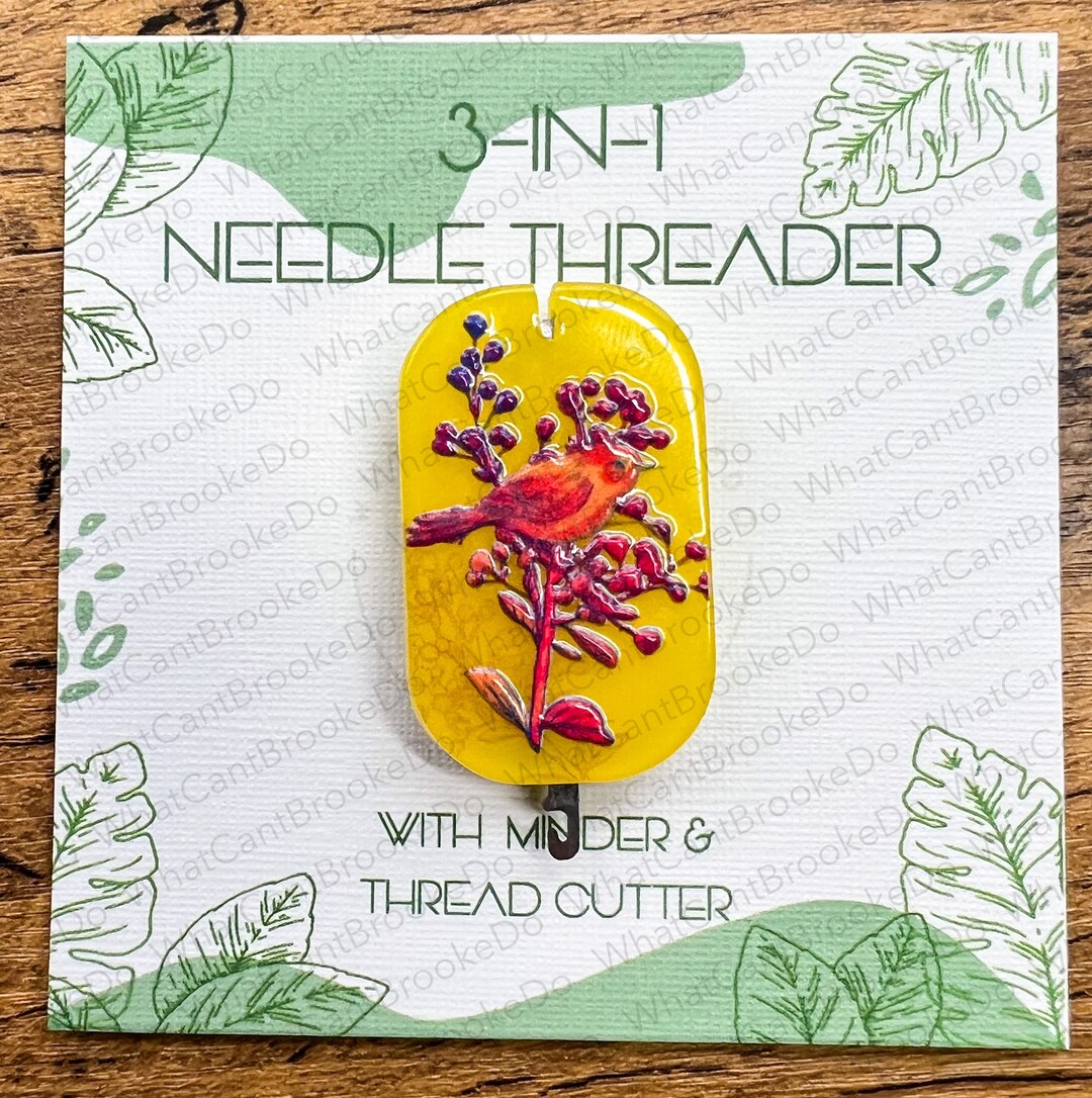 3-in-1 Needle Threader With Minder and Thread Cutter - Beautiful Bird ...