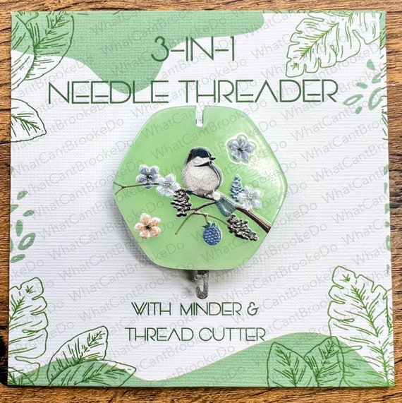 3-in-1 Needle Threader with Minder and Thread Cutter - Beautiful Bird Sewing Tools - Hand Embroidery, Sewing, Cross Stitch -Single Item