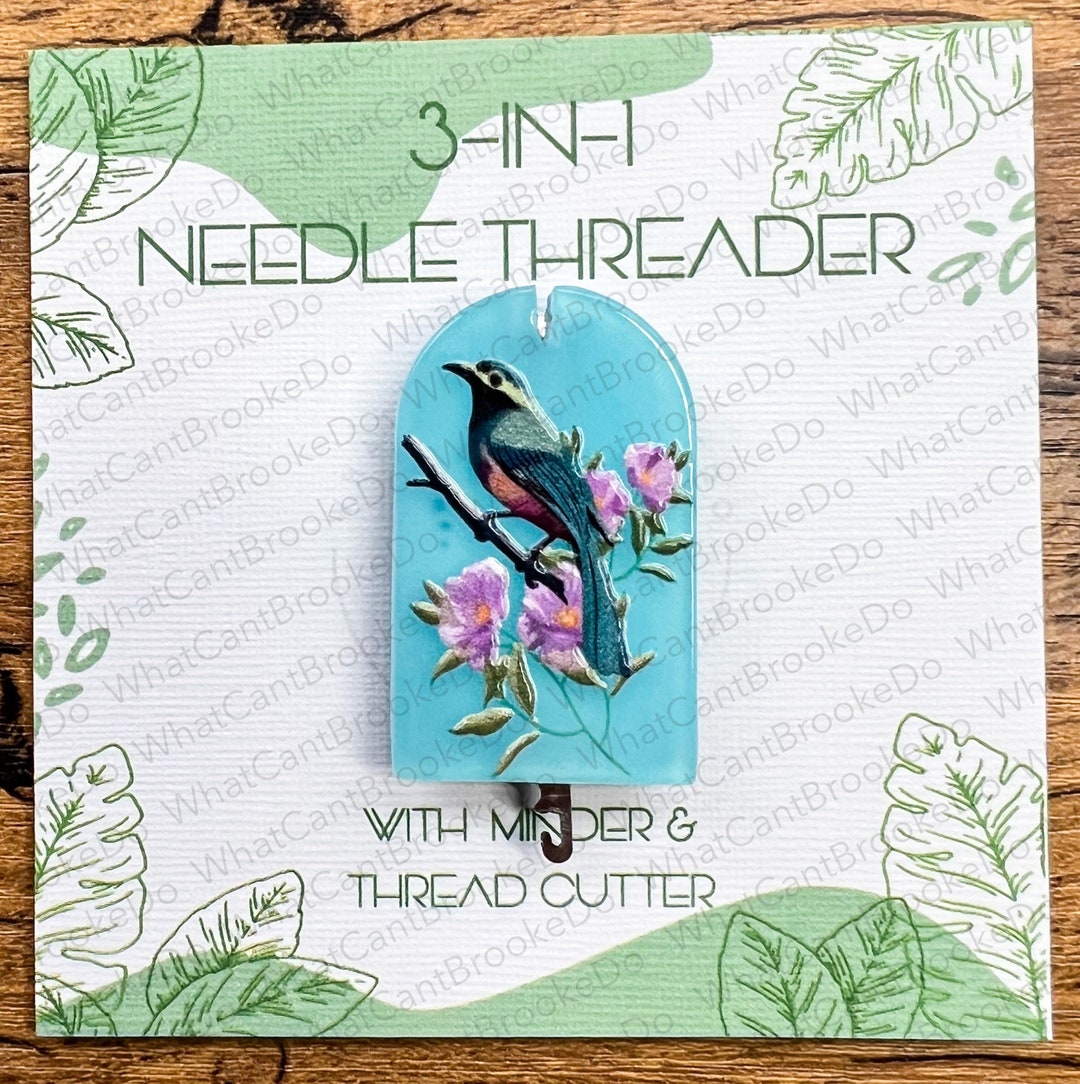 3-in-1 Needle Threader With Minder and Thread Cutter Beautiful Bird ...