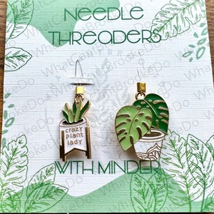 Plant Needle Threaders - Single Item - Option to Make Into Magnetic Threader Minder -  For Hand Embroidery, Sewing, Cross-stitch - Monstera