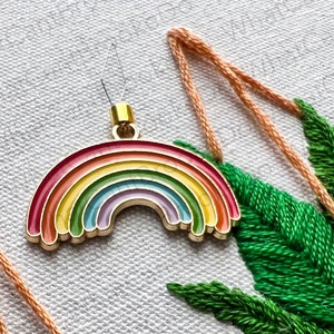 Rainbow Needle Threader with Option to Make Into Magnetic Threader Minder - Embroidery, Sewing, Cross-stitch, Needlepoint - Single Item