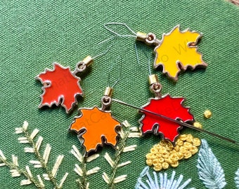 Fall Maple Leaf Needle Threader Option to Make Into Magnetic Threader Minder For Hand Embroidery, Sewing, Cross-stitch - Single Item