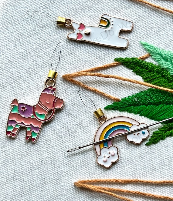 Donkey Piñata, Rainbow, or Llama Needle Threaders with Option to Make Into Magnetic Threader Minder - Embroidery, Cross Stitch - Single Item