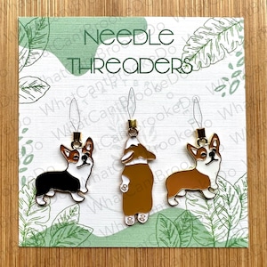 Corgi Dog Needle Threaders with Option to Make Into Magnetic Threader Minder  For Hand Embroidery, Sewing, Cross-stitch - Single Item