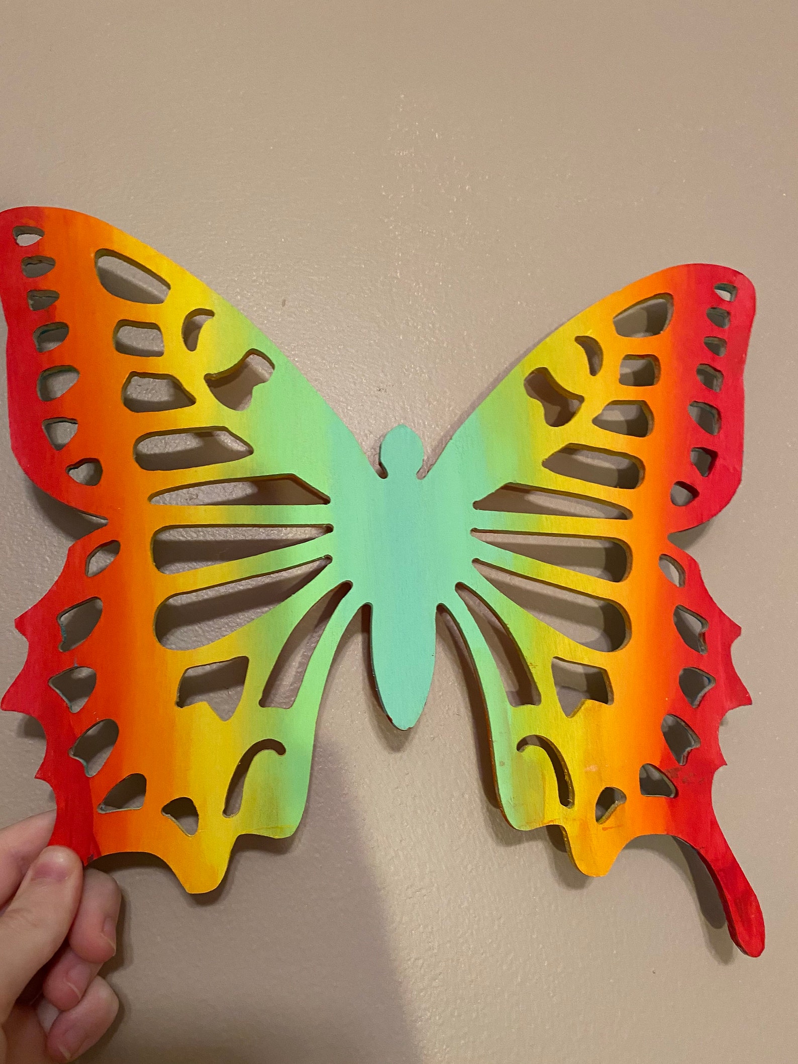 Handpainted Rainbow Butterfly wall art Butterfly decor Etsy