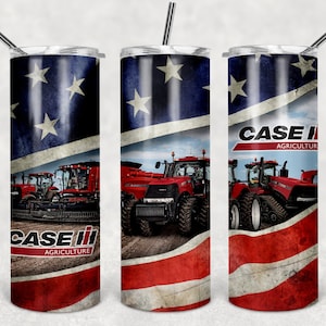 RED TRACTOR 20oz skinny tumbler with straw