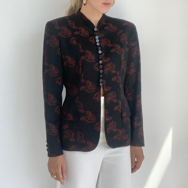 Vintage Floral Button Up Blazer Size Small