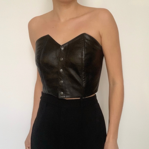 1980 Leather Bustier Size Medium