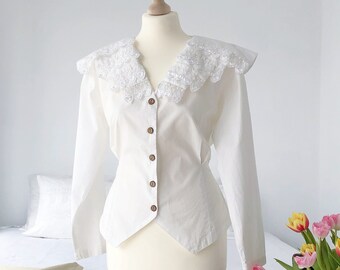 VINTAGE 70s Victorian Lace Blouse by Gunnies- Gunne Sax VINTAGE 70s Victorian Lace Blouse by Gunnies- Gunne Sax