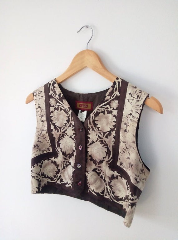 Silk Bolero Made in France Beige and brown Stunnin