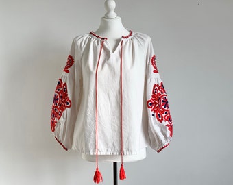 Vintage Folklore Balloon Sleeve Top Size Medium