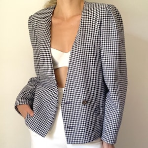 Vintage Gingham Blazer Size Medium