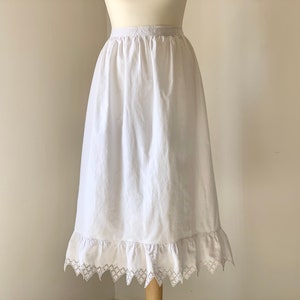 Antique French Skirt Cotton Poplin Size Xs/S