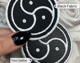 Triskelion Iron-On Patch: Celtic Knot Applique (2.5")