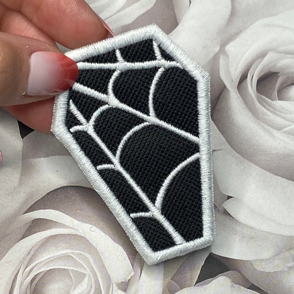 Spiderweb Patch, Coffin Patches, Goth Gifts, Gothic accessories, Spooky gifts, Spooky Patches, Goth patches, Goth Fashion, Goth aesthetic